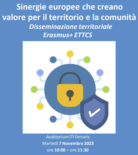 Disseminazione territoriale Erasmus+ ETTCS, 7-8 novembre 2023